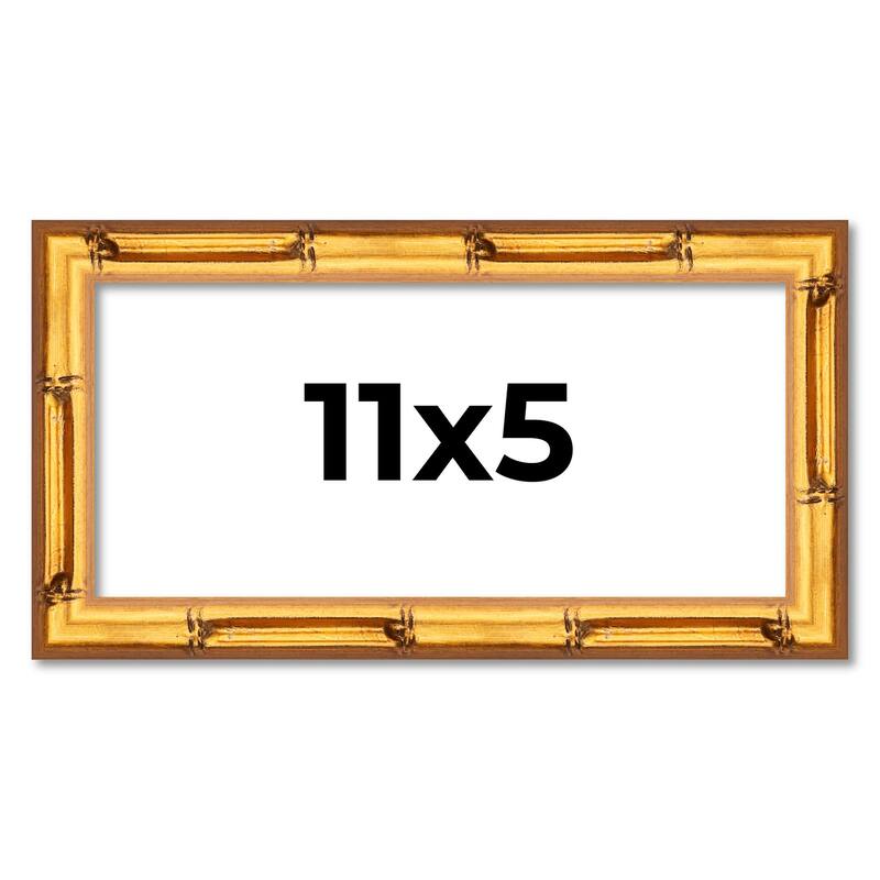 11x5 Frame Gold Bamboo Picture Frame Modern Photo Frame Includes UV Acrylic Shatter Guard Front Acid Free Foam Backing Board