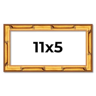 11x5 Frame Gold Bamboo Picture Frame Modern Photo Frame Includes UV Acrylic Shatter Guard Front Acid Free Foam Backing Board