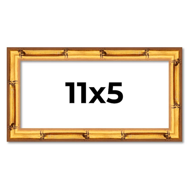 11x5 Frame Gold Bamboo Solid Wood Picture Frame | 1 Inch Moulding