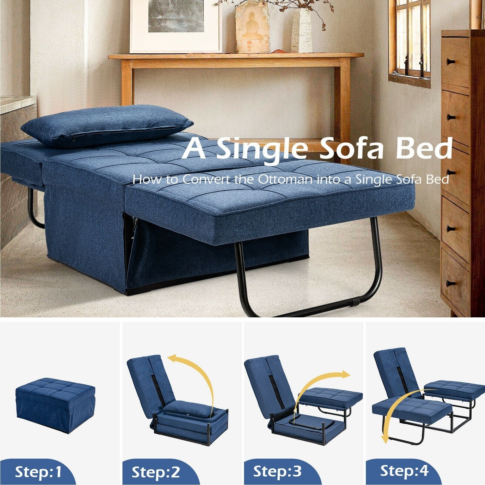 Fold out bed footstool deals