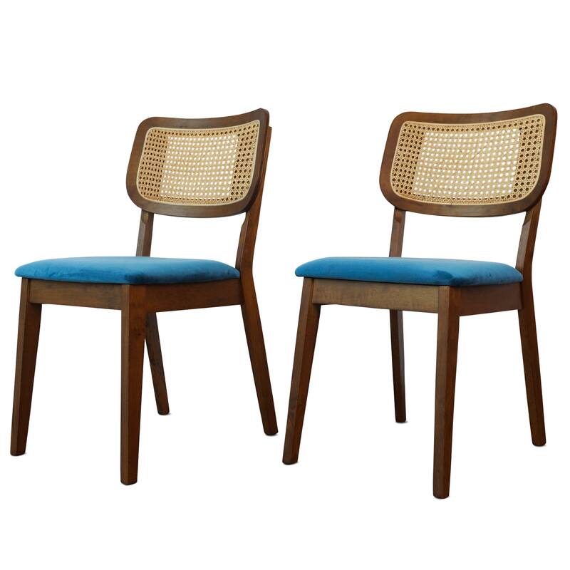 Katy Mid-Century Upholstered Fabric Dining Chair (Set of 2)