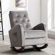preview thumbnail 37 of 40, Velvet Rocking Chair with Side Pocket, Comfy Accent Chair with High Back, Upholstered Nursery Rocking Lounge Chair