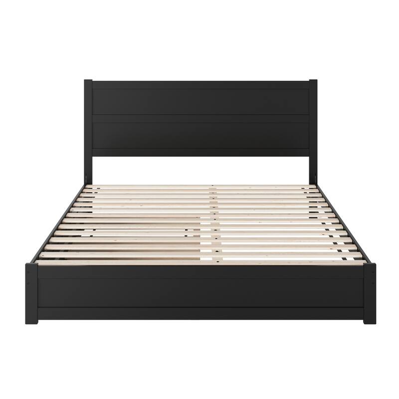 Aveline Wood Platform Bed with Matching Footboard & Trundle