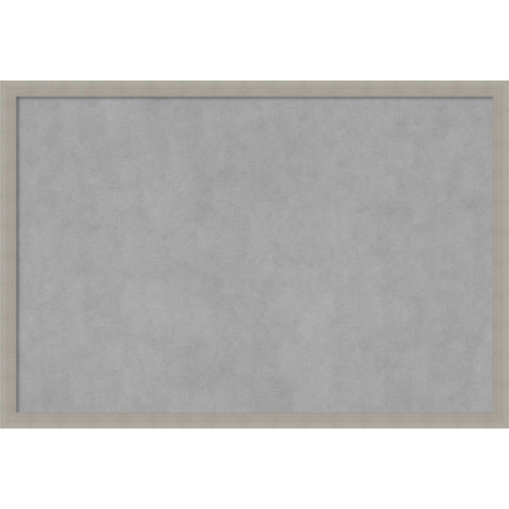 Amanti Art Woodgrain Stripe Grey Framed Magnetic Board