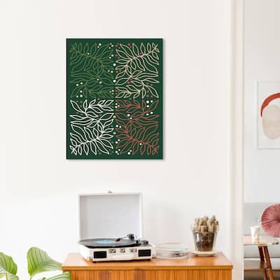 Wynwood Studio Canvas Floral and Botanical Wrapping Gift Paper Green Glam Wall Art Canvas Print