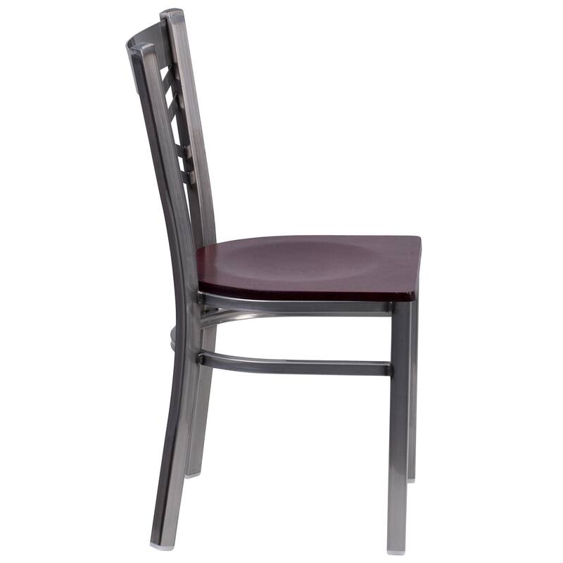 2 Pack Clear Coated ''X'' Back Metal Restaurant Chair - 16.5"W x 17"D x 32.25"H
