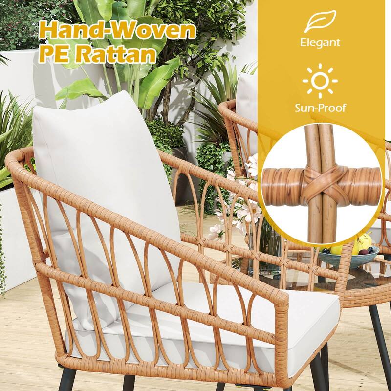 Costway 3 Piece Patio Bistro Set with Heavy Duty Metal Frame for - See Details