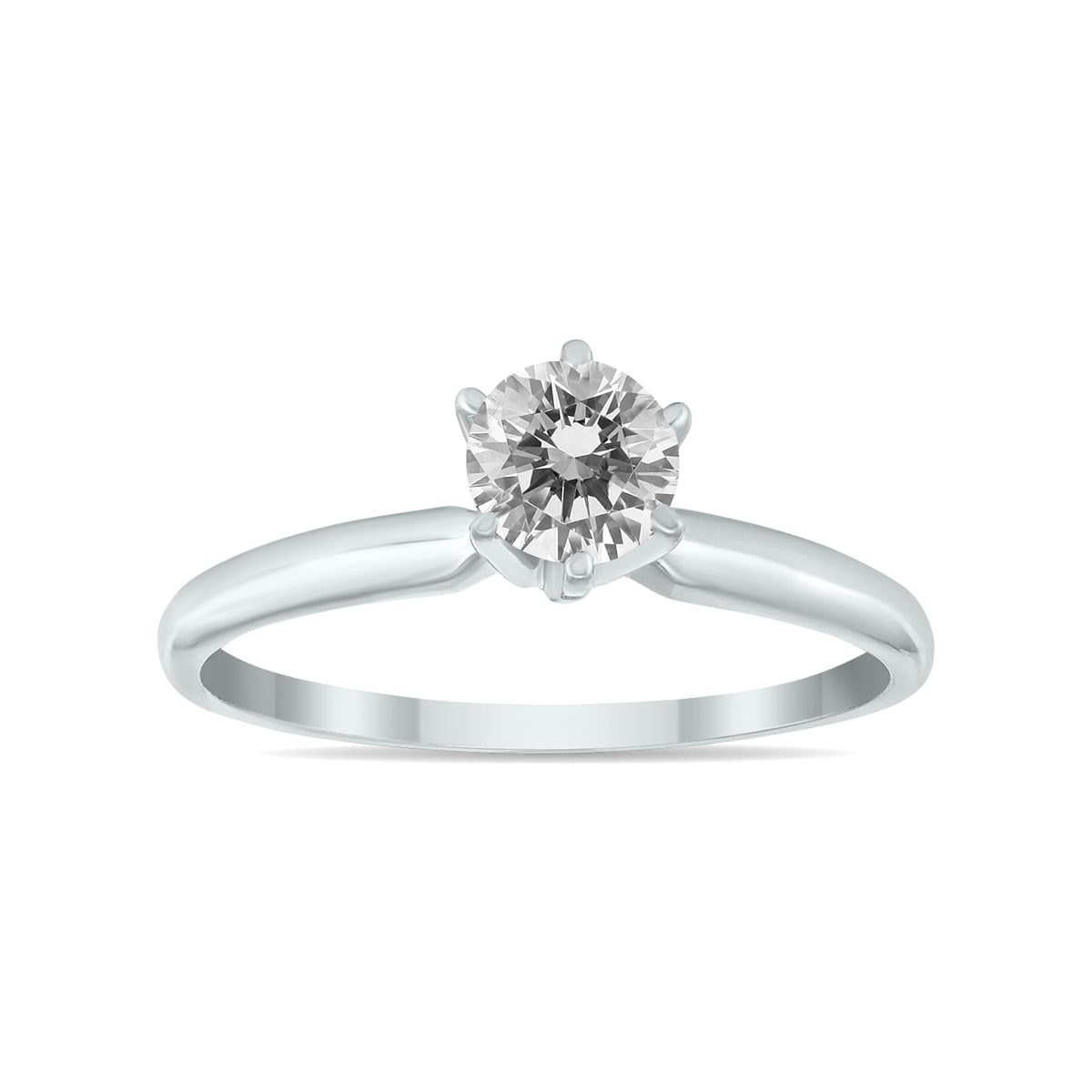Marquee 1/2 Carat Round Diamond Solitaire Ring in 14K White Gold