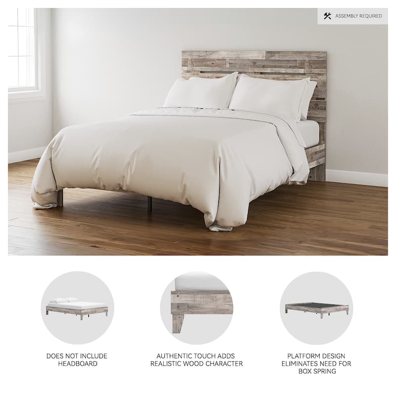 Signature Design by Ashley Neilsville Weathered Woodgrain Platform Bed