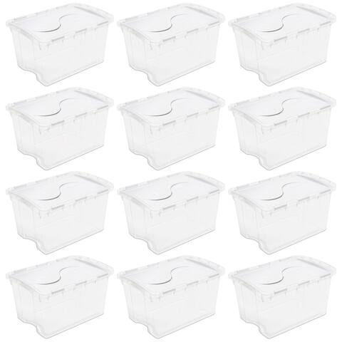Sterilite Single 48 Quart Clear Hinged Lid Storage Tote Container, (12 Pack) - 3