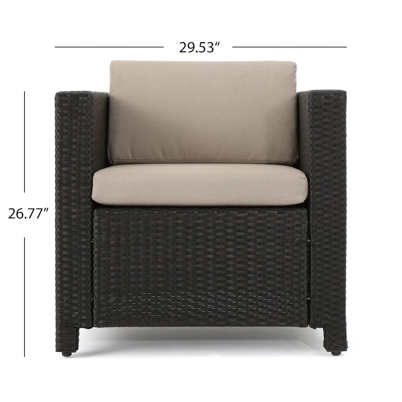 Puerta Outdoor 7-seater Cushioned Wicker Sofa Chat Set by Christopher Knight Home