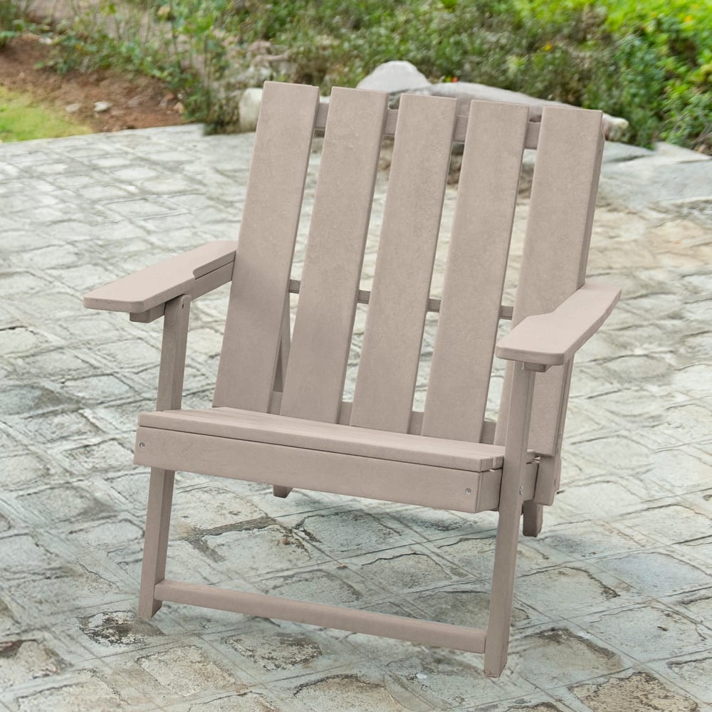 Shoreline Fully Assembled All-Weather HDPE Outdoor Folding Modern Adirondack Chair