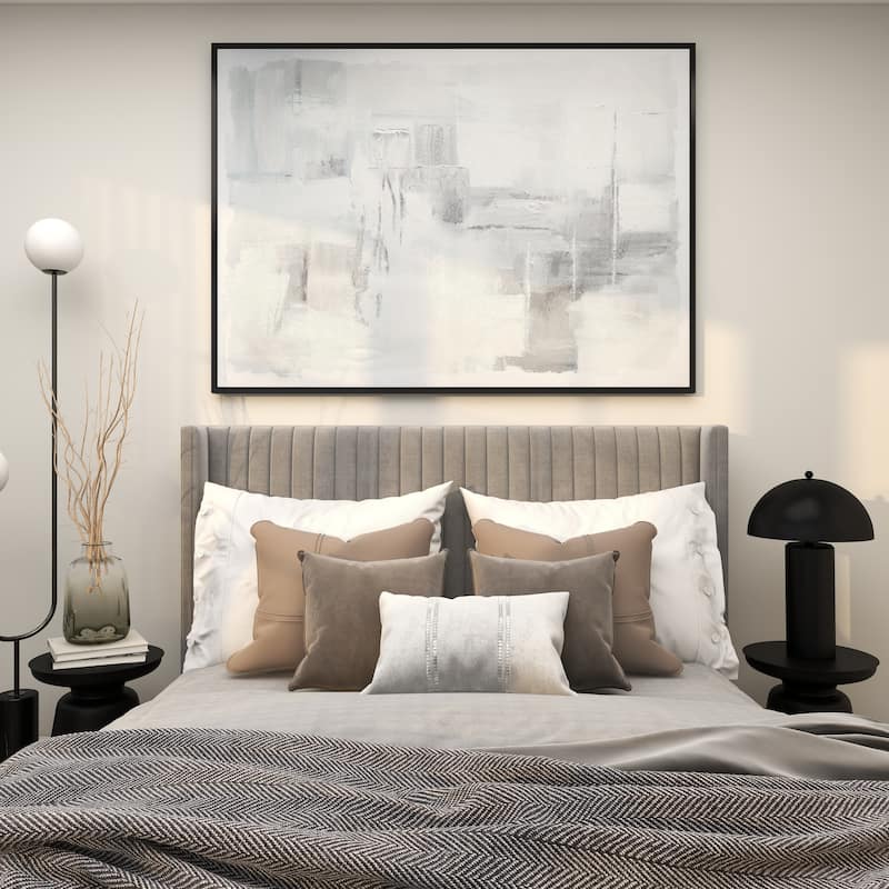 Canvas Abstract Living Room Framed Wall Art with Black Frame