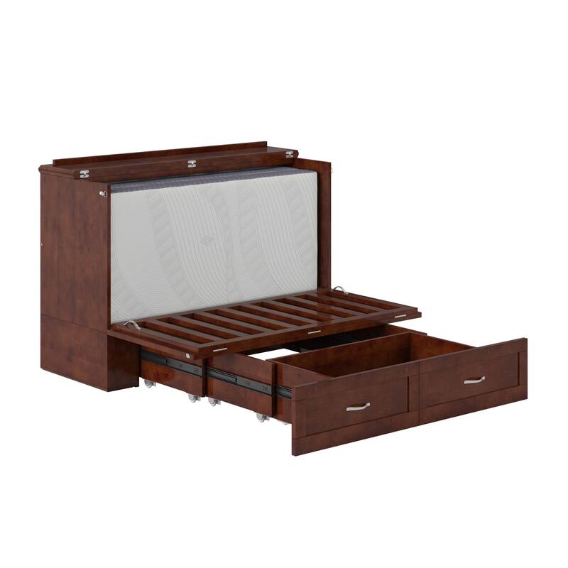 Hamilton Murphy Bed Chest with Mattress and Storage Drawer