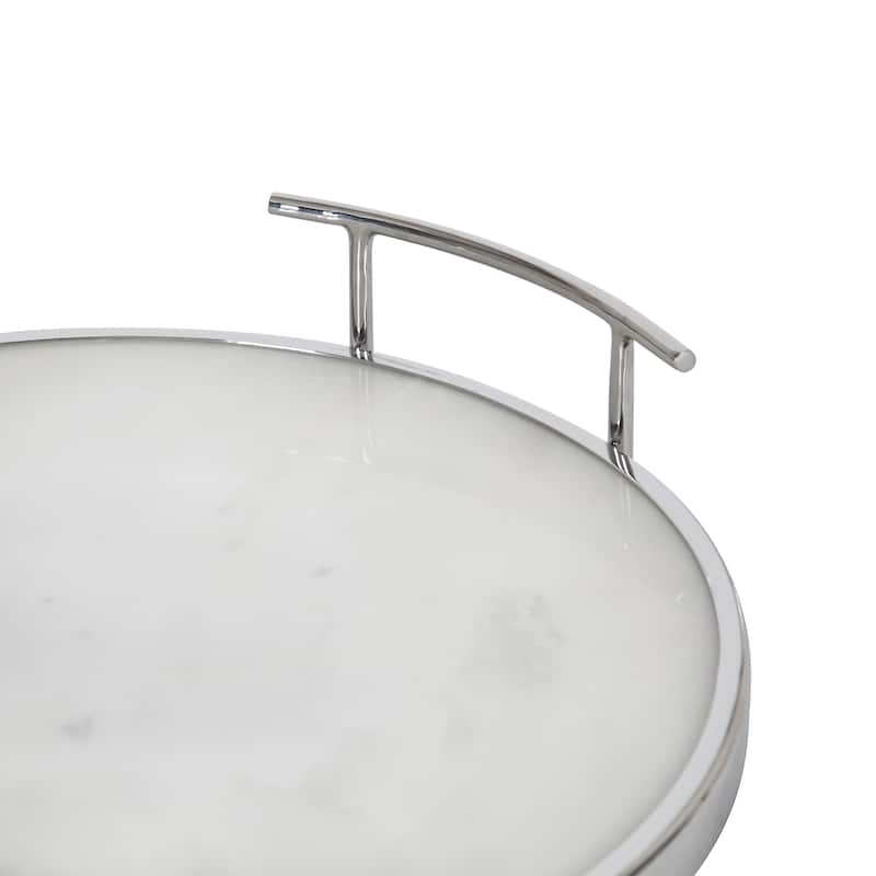 Kate and Laurel Marbury Round Metal Tray