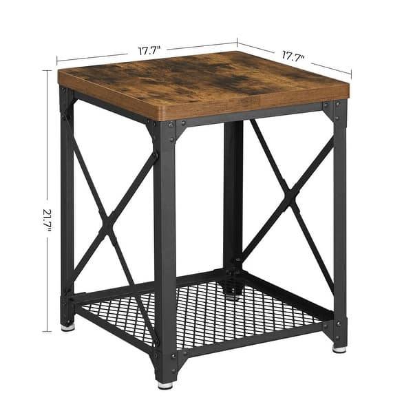 VASAGLE Metal Frame Bedside Table 45 x 45 x 55 cm, Steel Frame