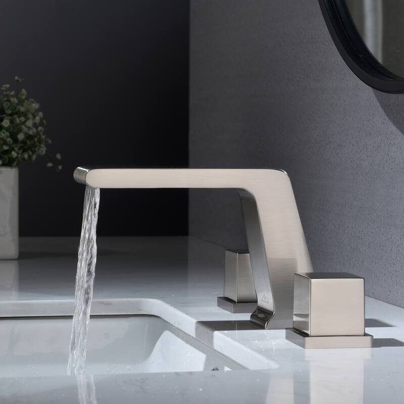 8 in. Widespread Double Handle Bathroom Faucet - White