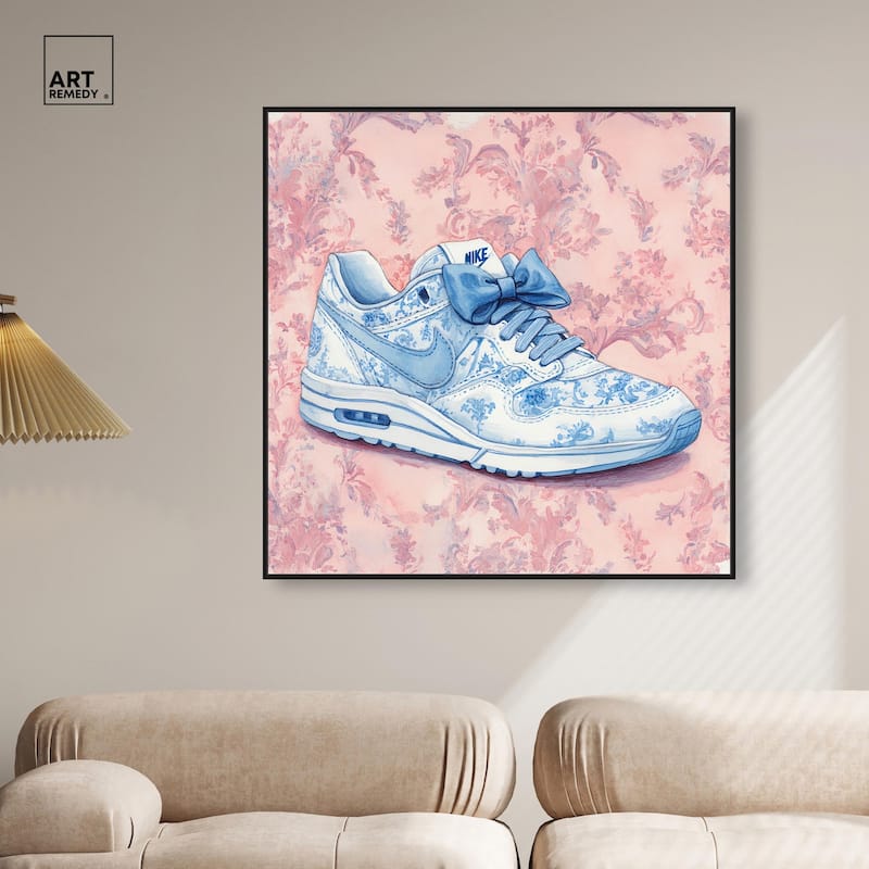 Blue Bow Sneaker II Canvas by Art Remedy