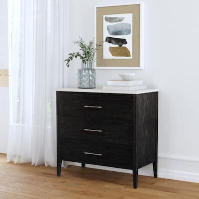 Mayfair Wood and Marble 3-Drawer Chest