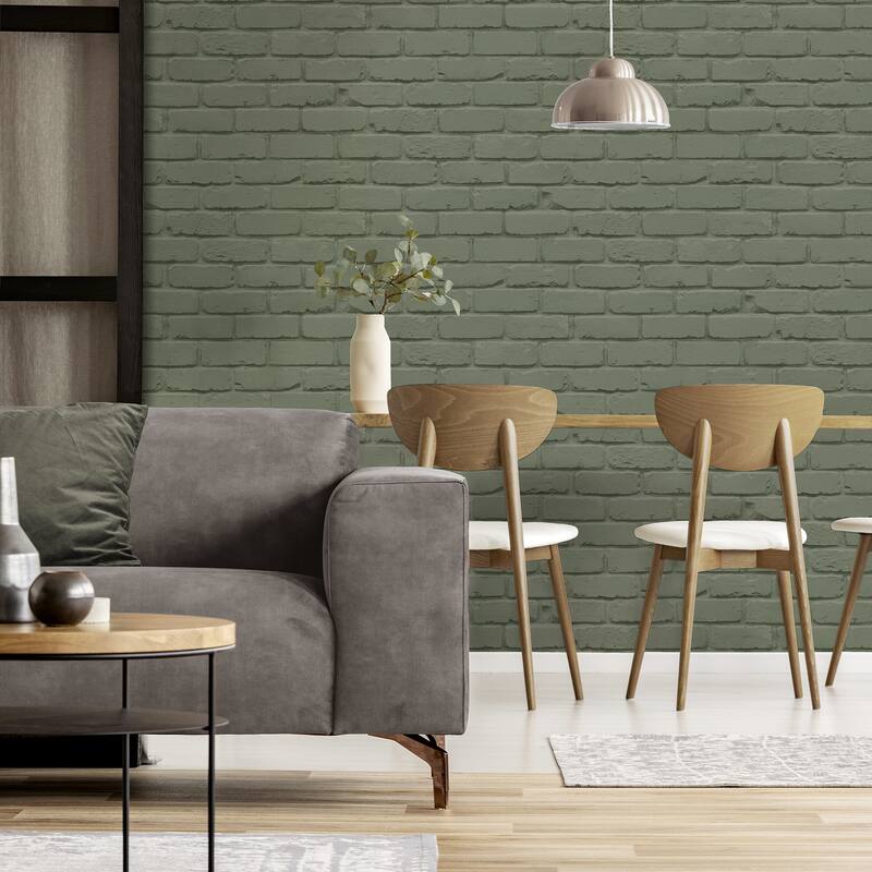 Fine Decor Alpin Sage Painted Brick Wallpaper