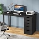 preview thumbnail 36 of 36, 47-inch Computer Desk with 5-drawer, Wood and Metal Writing Desk for Study Living Room