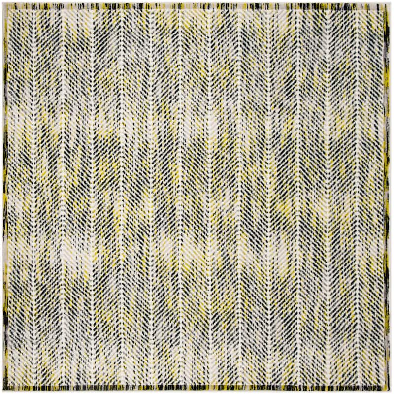 SAFAVIEH Skyler Hedwig Modern Rug - 6'7" Square - Grey/Green