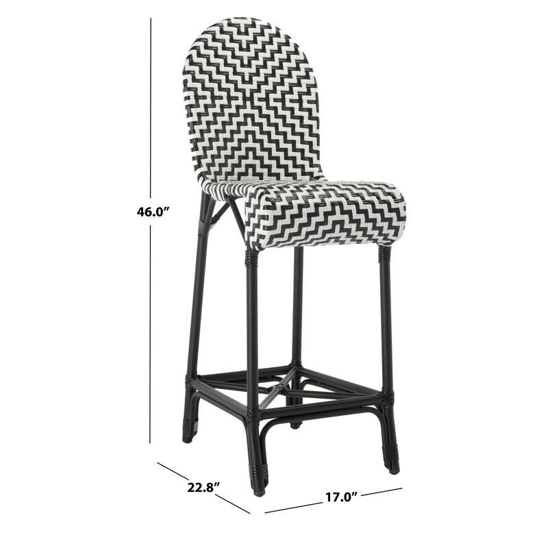 SAFAVIEH Outdoor Rhianna 29.5-inch Bar Stool - 17Wx23Dx46H