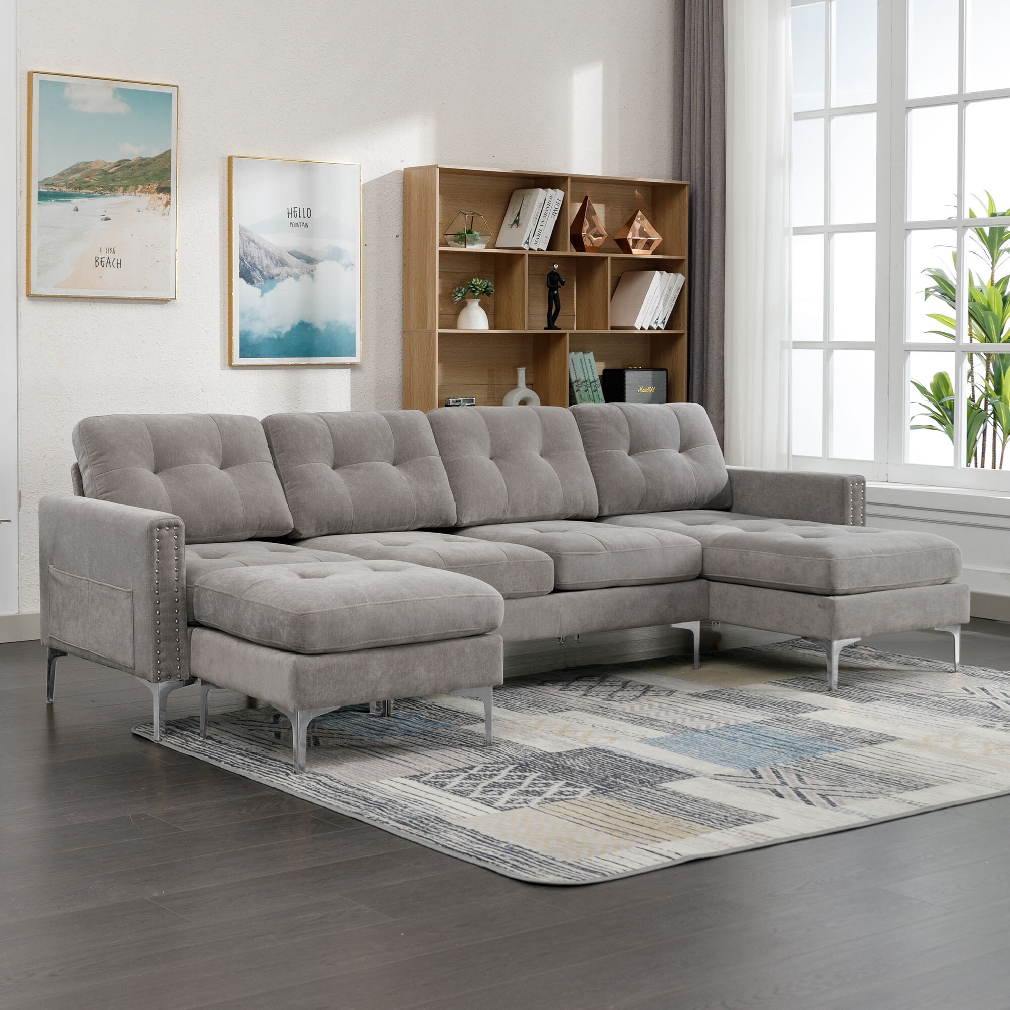 Sectional sofa with movable chaise sales