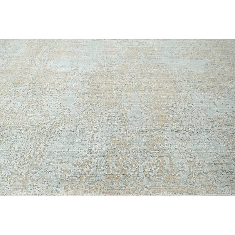 Hand Knotted 100% Wool Transitional Oriental Area Rug Light Blue - 8' x 9' 11''