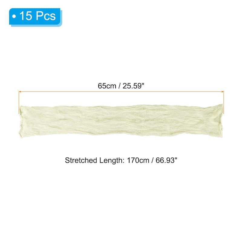 15Pcs Stocking Flower Fabric 65cm/26" for DIY Mesh Flowers Making - Cream