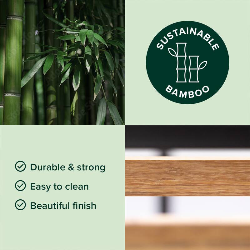 Priage by ZINUS Black Metal SmartBase® 14 Inch Essential Mattress Foundation with Bamboo Slats