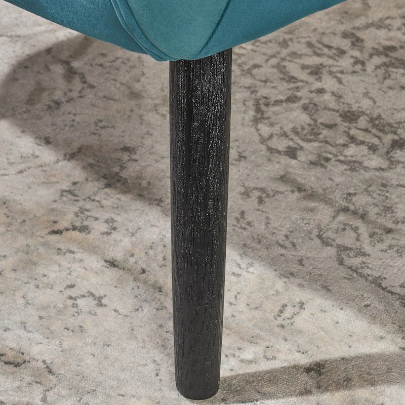 Velvet Mid-Century Tufted Wingback Chair