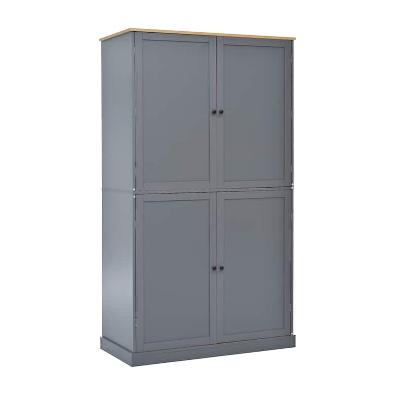 71" Tall Kitchen Pantry Cabinet with 2 Drawers,2 Adjustable Shelves, 8 Door Shelves
