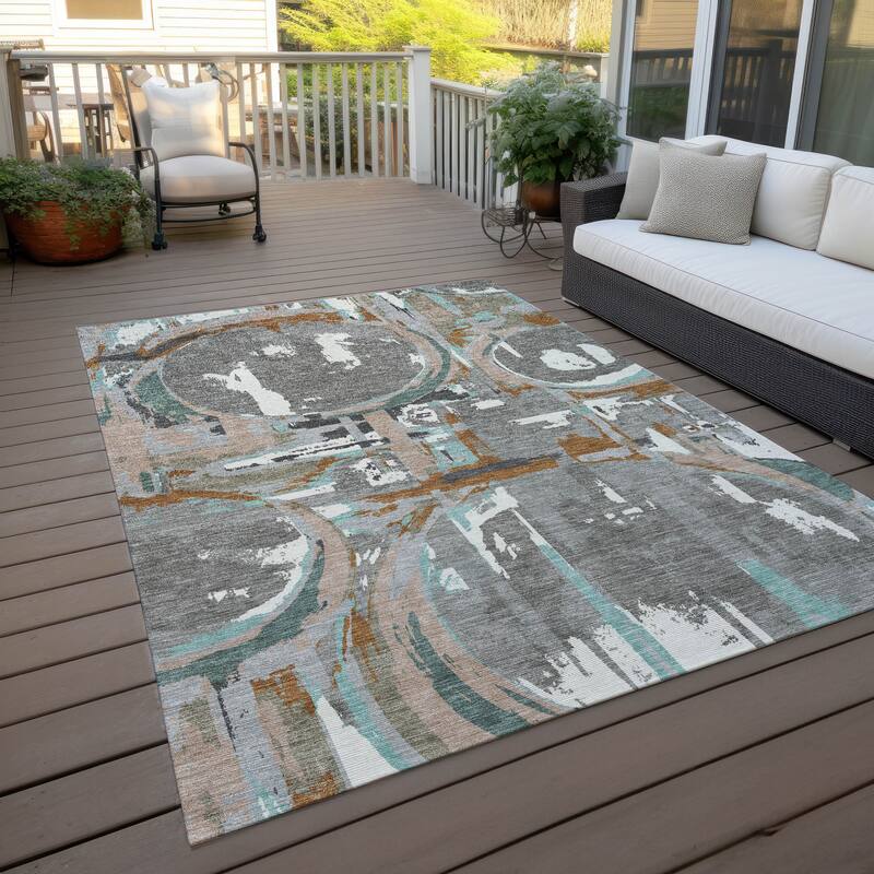 Machine Washable Indoor/ Outdoor Chantille Contemporary Rug - Gray - 2'6" x 3'10"
