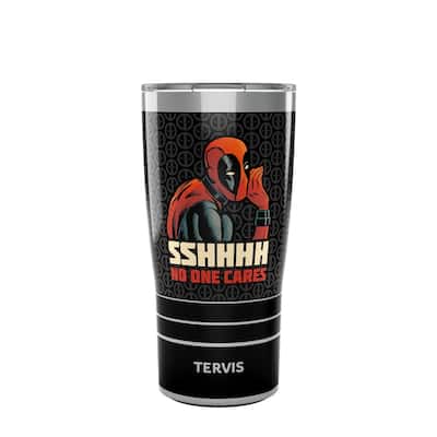 Tervis Traveler Marvel Deadpool Shhh No One Cares Triple Walled Insulated Travel Tumbler, Stainless Steel - 20oz