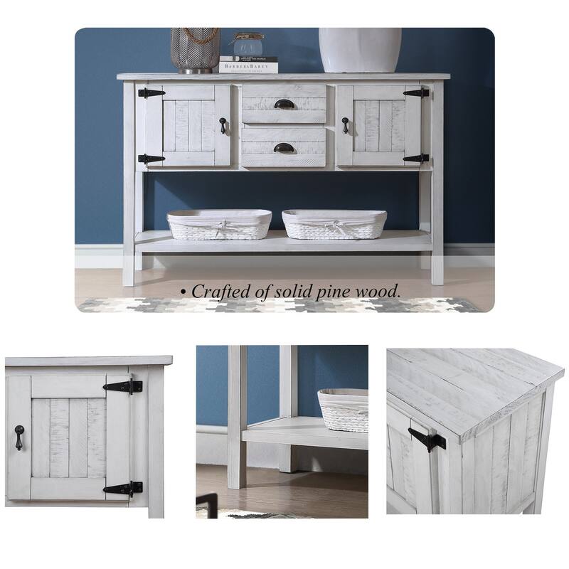 Solid Wood Sideboard Console Table with 2 Drawers