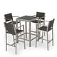 preview thumbnail 6 of 49, Cape Coral Outdoor 5-piece Aluminum Square Bar Set by Christopher Knight Home