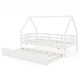 preview thumbnail 15 of 19, Twin House Bed with Trundle and Fence Rail Perfect for Sleepovers