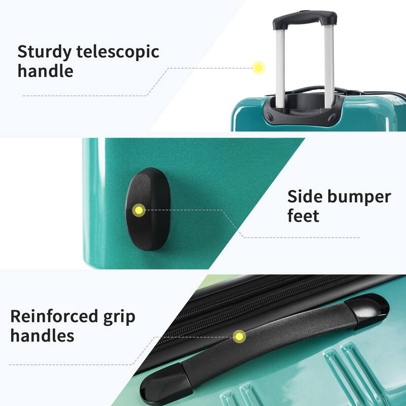 3 Piece Expandable Lightweight Hardshell Luggage Sets with Spinner Wheels and TSA Lock, for Home Travel, 20" 24" 28" Available