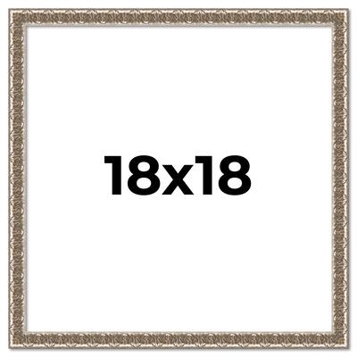 18x18 Frame Silver Versailles Ornate Solid Wood Picture Frame | 1 Inch