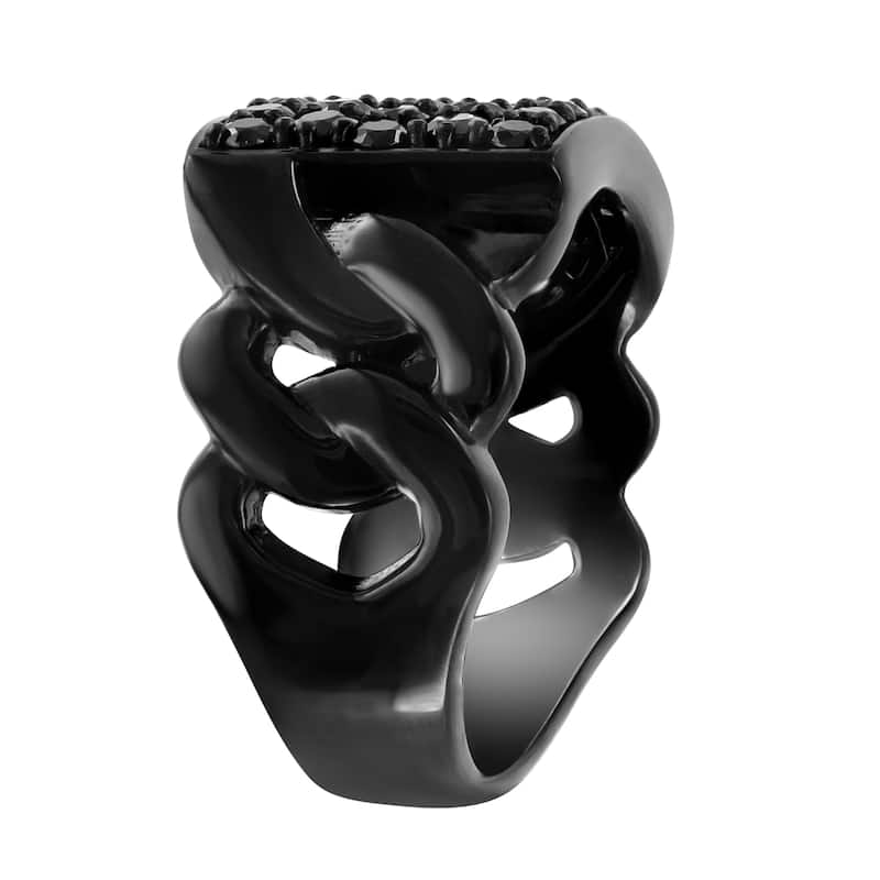 EFFY Men's 925 Sterling Silver Black Spinel Ring