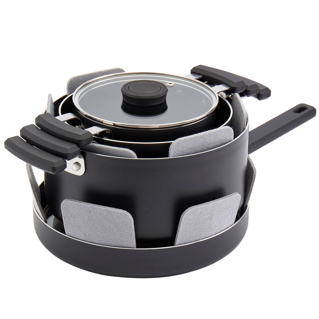 Denmark 7PC Stax Aluminum Cookware Set - Black