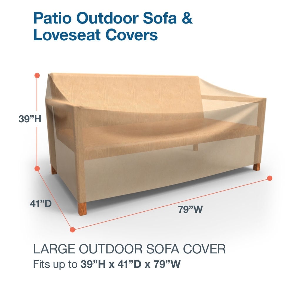 Budge Water-Resistant Outdoor Patio Sofa Cover, All-Seasons, Nutmeg