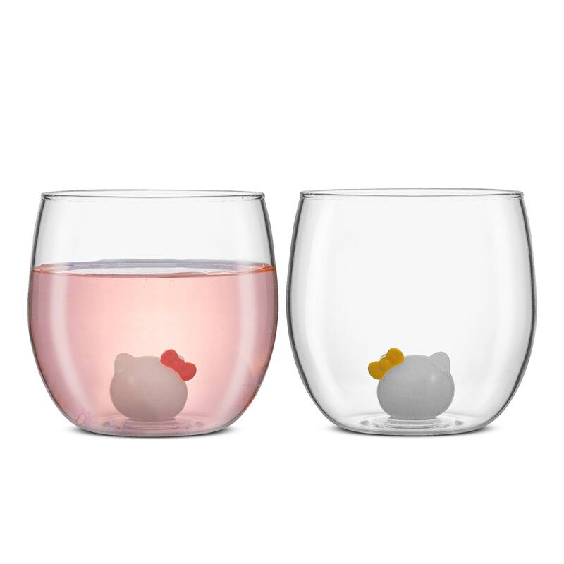 Hello Kitty® and Mimmy 3D Icon Short Drinking Glasses - 13.5 oz - Set of 2