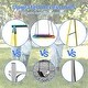 preview thumbnail 4 of 5, Indoor/Outdoor Metal Swing Set with Safety Belt for Backyard - Multicolor