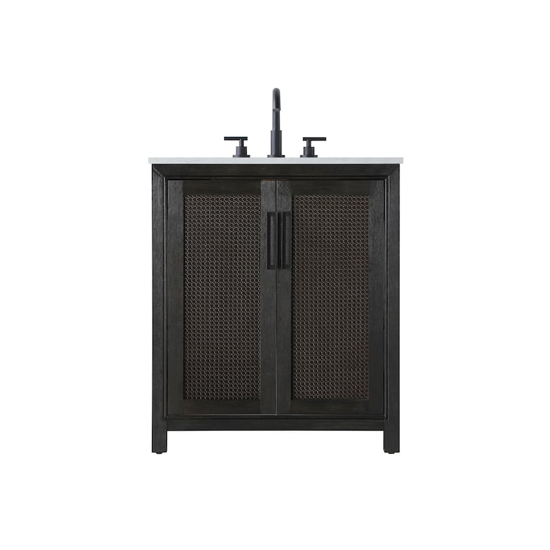 Elegant Lighting VF29530 Alina 30" Free Standing Single Basin Vanity - Chocolate Oak - Oak Finish