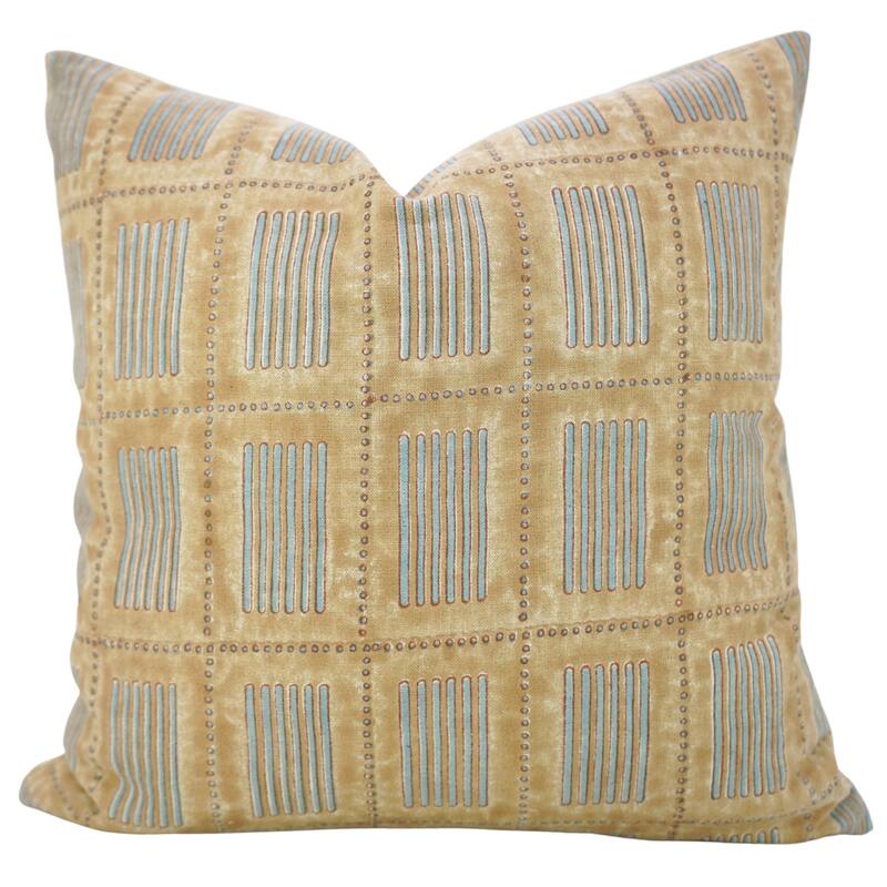Fabdivine 24x24 Inch Stripted Pillow Cover for Dining Room Chair Sofa Bed Boho Farmhouse Décor Pure Soft Linen Brown, Yug
