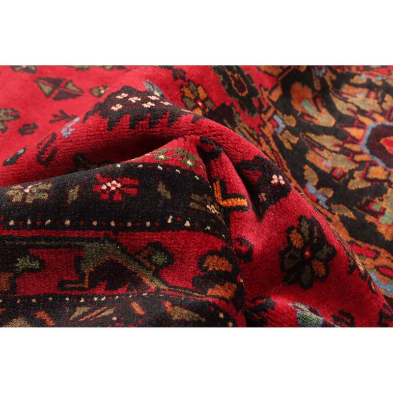 ECARPETGALLERY Hand-knotted Teimani Dark Red Wool Rug - 3'9 x 6'5