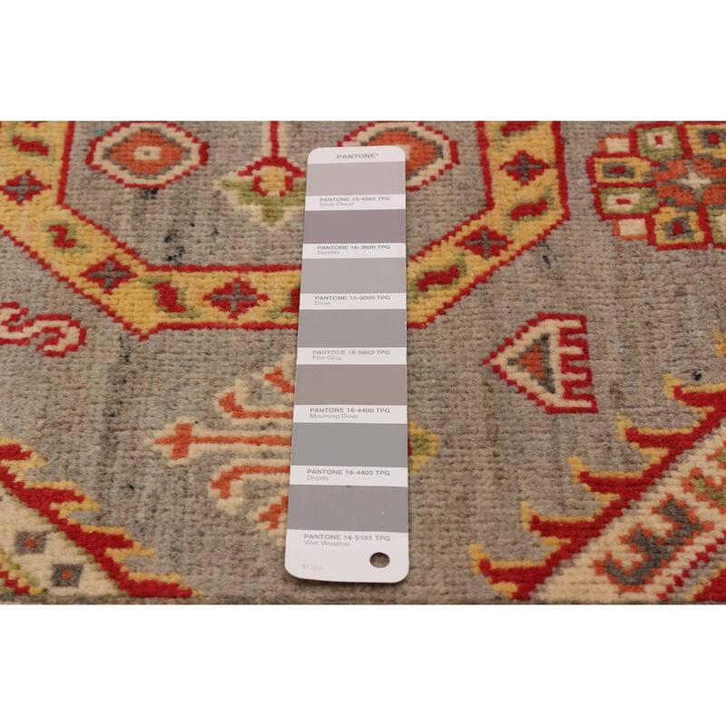 ECARPETGALLERY Hand-knotted Uzbek Ghazni Grey Wool Rug - 4'0 x 5'10