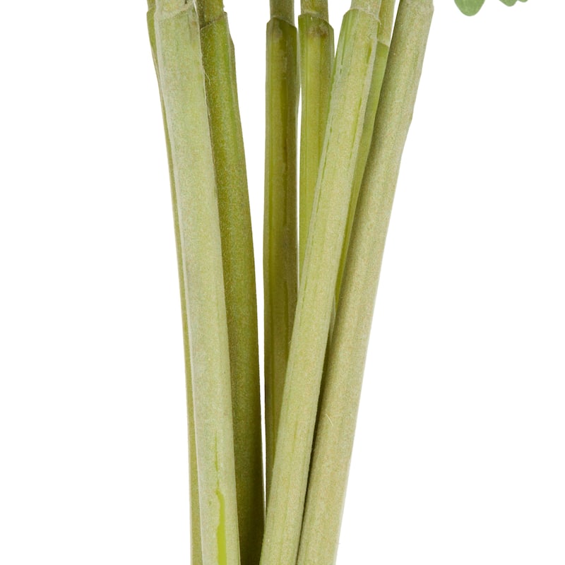Faux Foliage Hollyhock Tall Artificial Flower Stem with Blue Accents - Set of 8 White - Roche River Decor